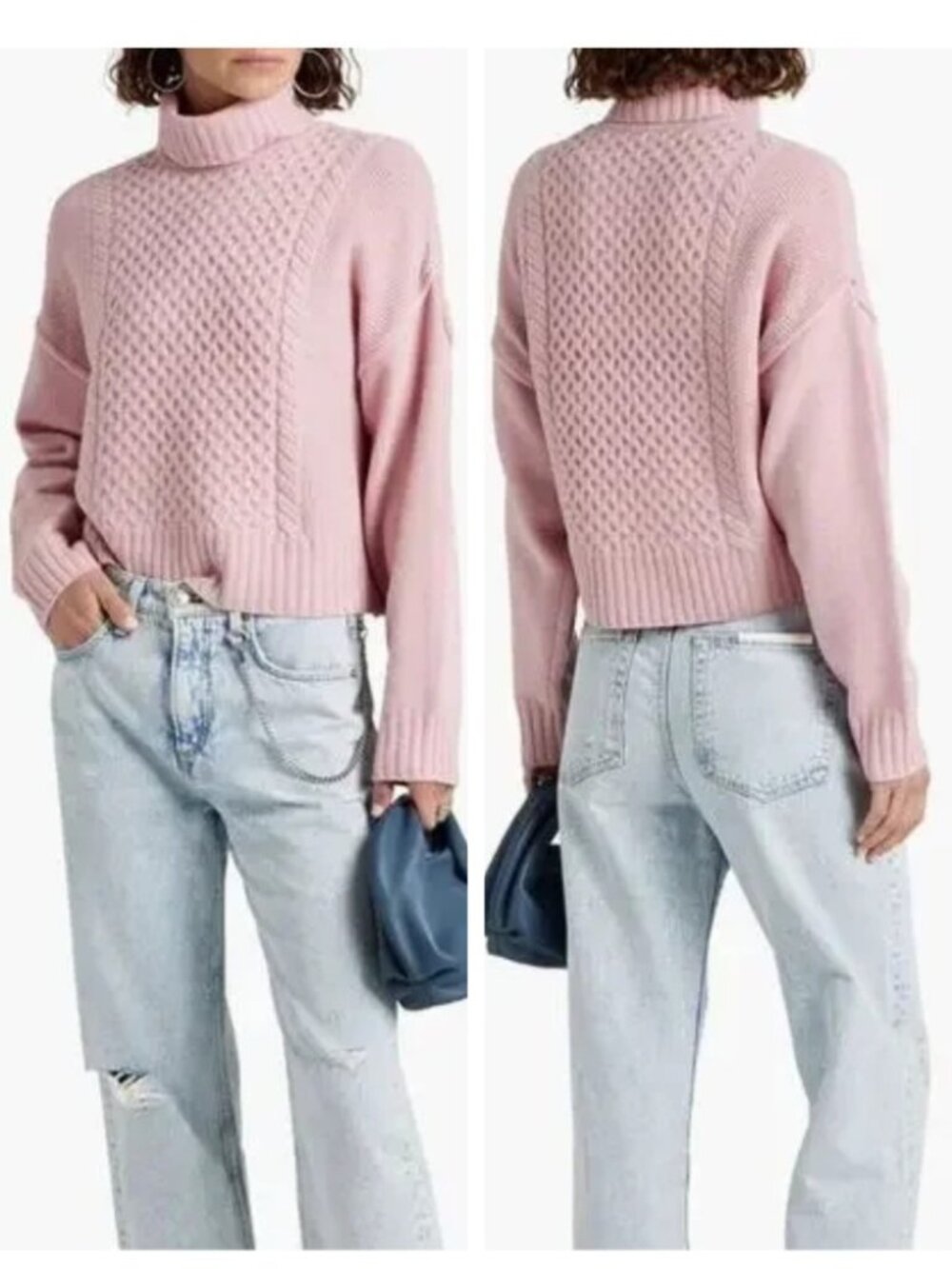 ATM Anthony Thomas Melillo Wool Sweater, BLUSH PINK, Size L, NWT